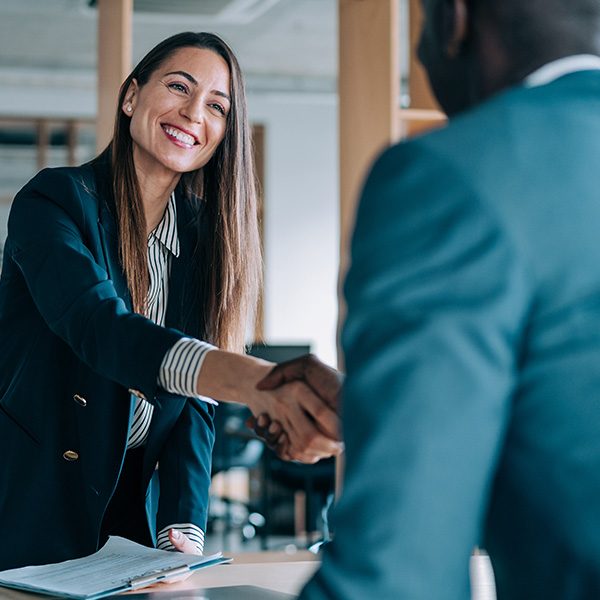 Business people shaking hands in the office
