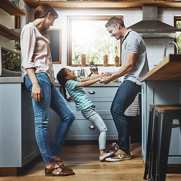 Happy family in the kitchen